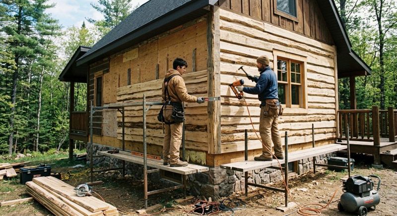 Log Siding Installation in Richford, VT