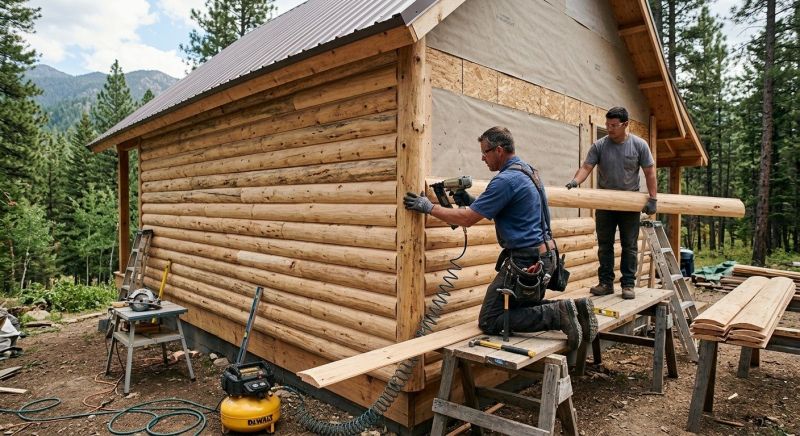 Log Siding Installation in Colchester, VT